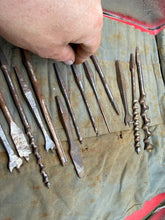 Load image into Gallery viewer, WW2 British Army Carpenter&#39;s Tool Roll. Quite Complete with Drill Bits.
