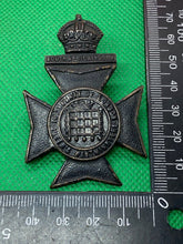 Load image into Gallery viewer, Original WW1 British Army 16th Country of London Queen&#39;s Westminsters Cap Badge
