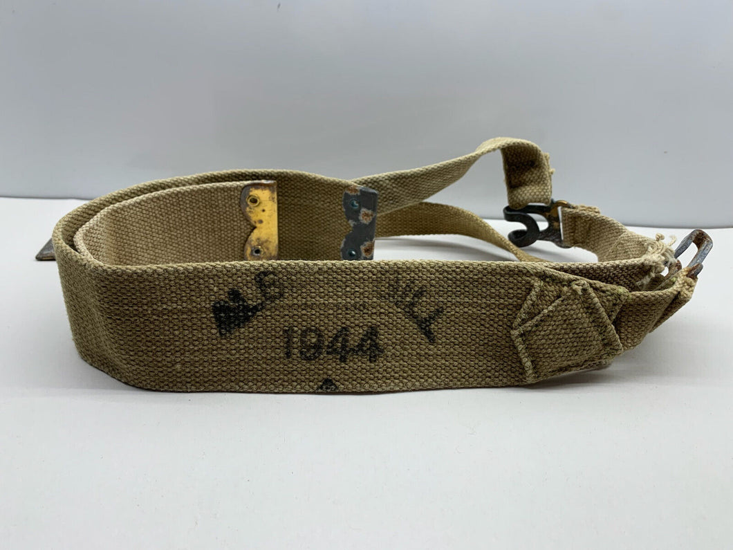 Original WW2 British Army L-Straps Pair 1944 Dated 37 Pattern Webbing