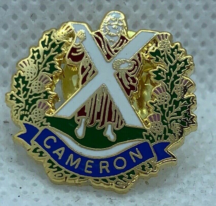 Cameron Highlanders - NEW British Army Military Cap/Tie/Lapel Pin Badge #133