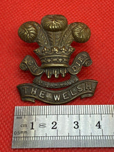Load image into Gallery viewer, Original Victorian British Army 1st Volunteer Battalion THE WELSH Cap Badge
