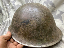 Load image into Gallery viewer, Original WW2 Canadian / British Army Mk3 High Rivet Turtle Helmet &amp; Liner
