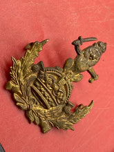 Load image into Gallery viewer, Cast British Army; Queens Own Royal Glasgow Yeomanry Cap Badge, King&#39;s Crown
