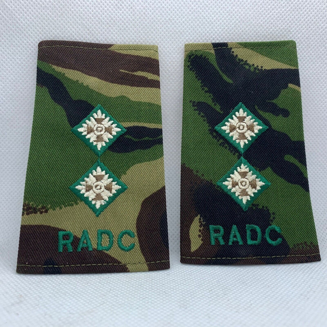 RADC Army Dental Corps Rank Slides / Epaulette Pair Genuine British Army - NEW