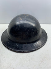 Load image into Gallery viewer, Original WW2 British Home Front Civil Defence Black Helmet with Liner

