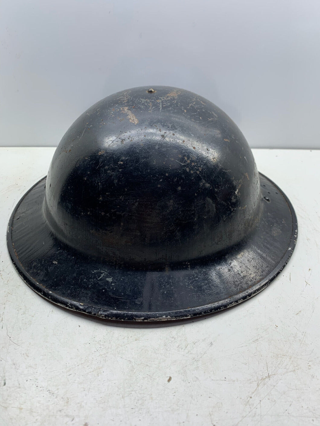 Original WW2 British Home Front Civil Defence Black Helmet with Liner