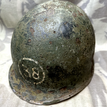 Load image into Gallery viewer, Original WW2 US Army M1 Helmet - Front Seam - Unit Marked
