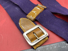 Load image into Gallery viewer, WW2 British Army Hussars Blue Canvas and Leather Belt with Fittings
