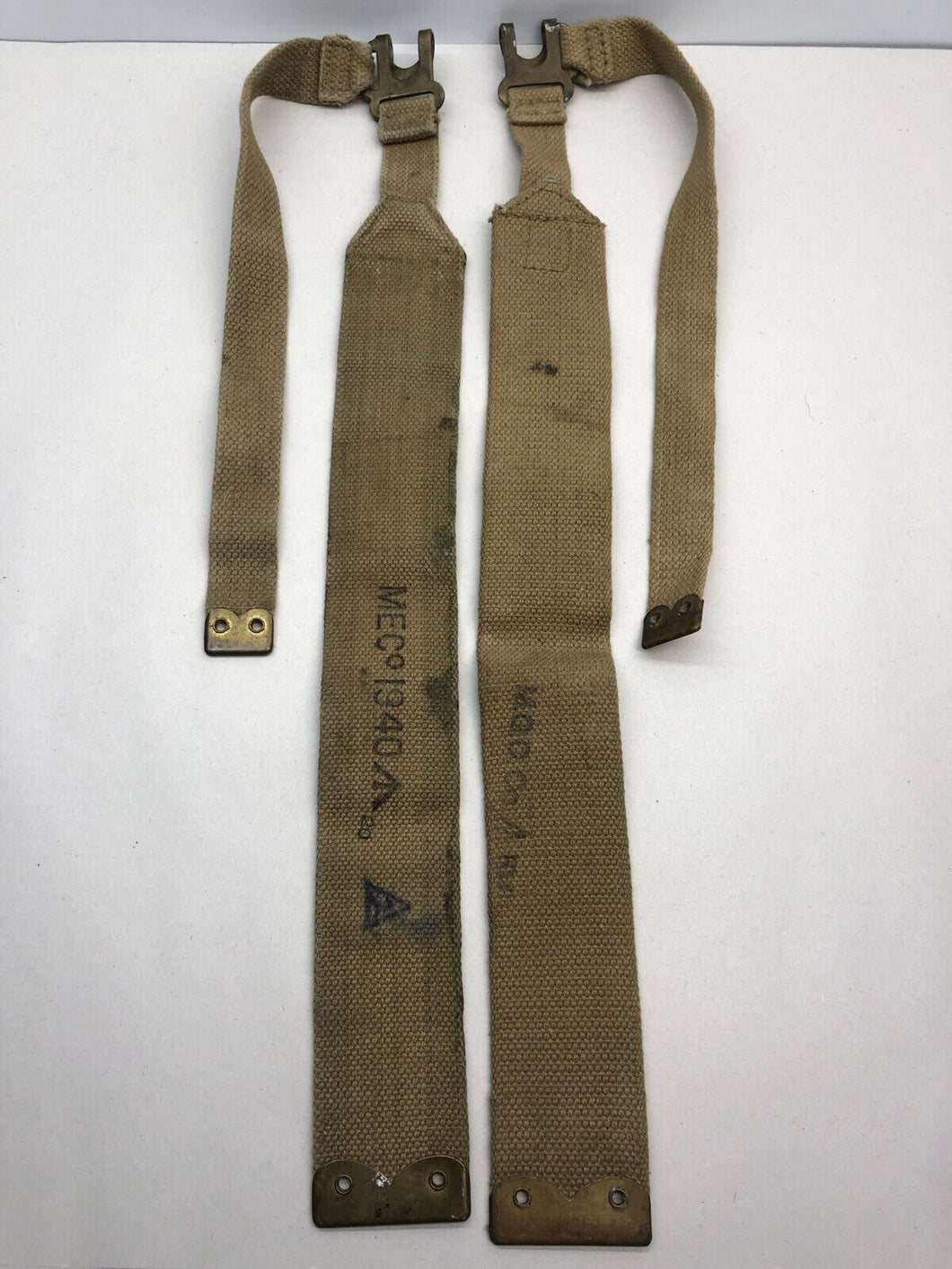 Original WW2 British Army 37 Pattern L Straps Pair - Wartime Dated