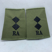 Load image into Gallery viewer, RA Royal Artillery Rank Slides / Epaulette Pair Genuine British Army - NEW
