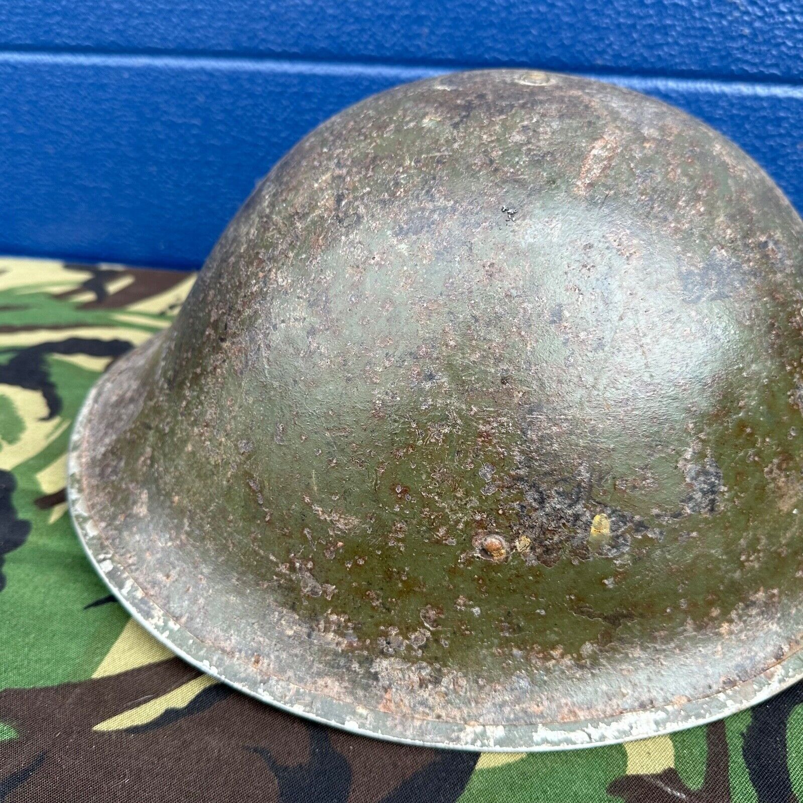 WW2 Canadian Army Mk3 Turtle Helmet - Original Helmet Shell - High Rivet - The Militaria Shop