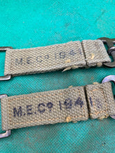 Load image into Gallery viewer, Original WW2 British Army 37 Pattern Brace Adaptors Pair - 1941 Dated
