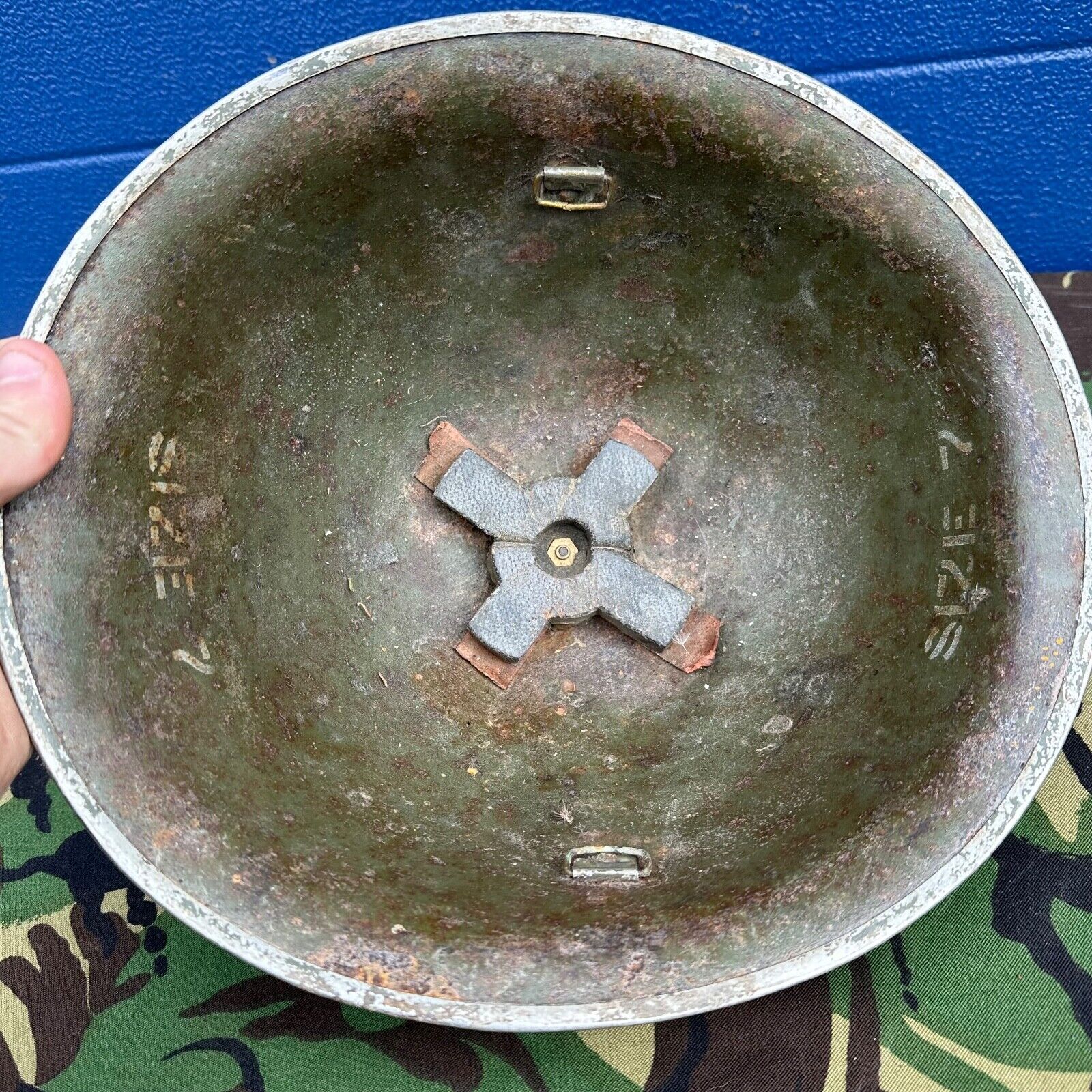 WW2 Canadian Army Mk3 Turtle Helmet - Original Helmet Shell - High Rivet - The Militaria Shop