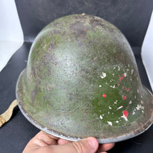 Load image into Gallery viewer, Original WW2 British / Canadian Army Medic Mk3 Combat Helmet &amp; Liner
