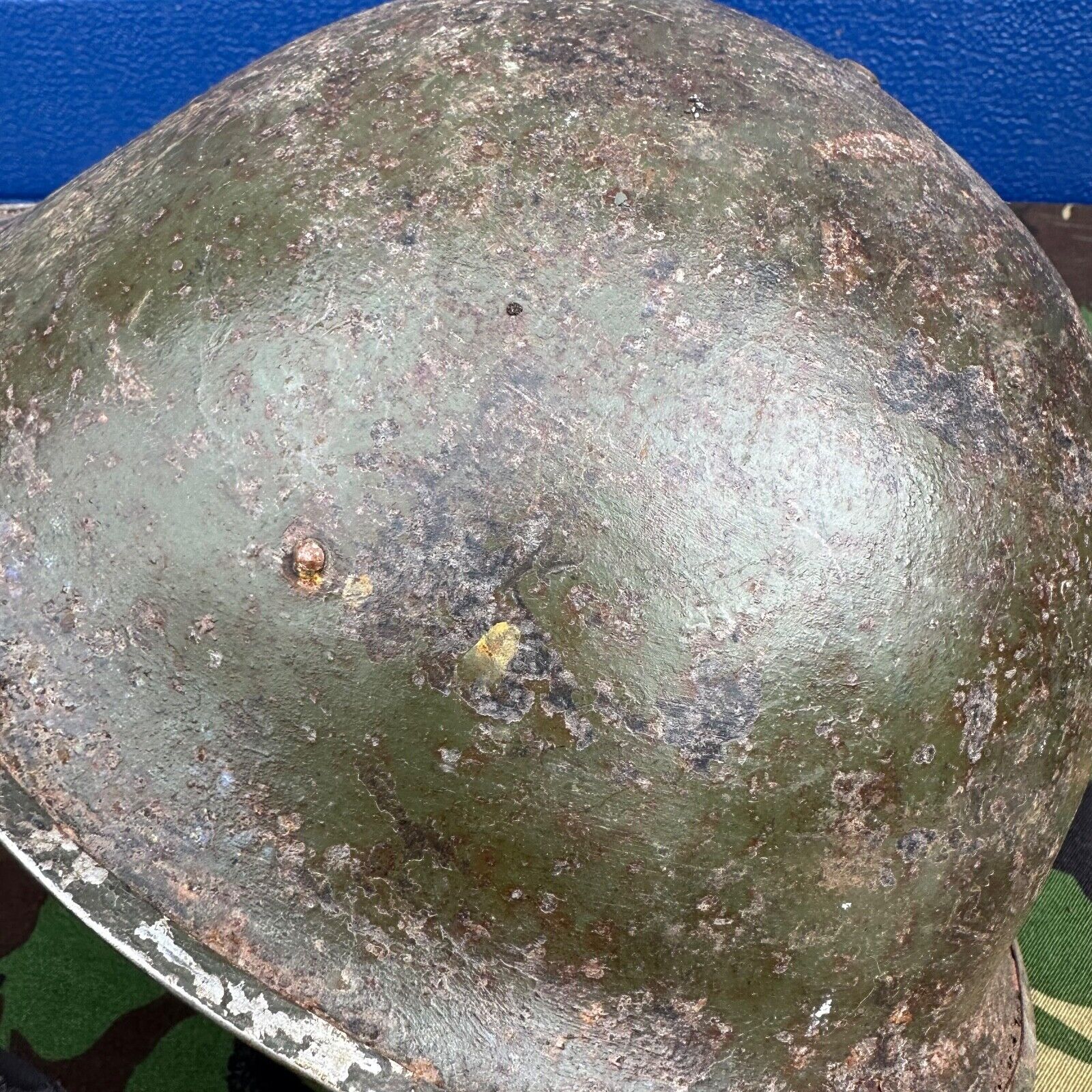 WW2 Canadian Army Mk3 Turtle Helmet - Original Helmet Shell - High Rivet - The Militaria Shop