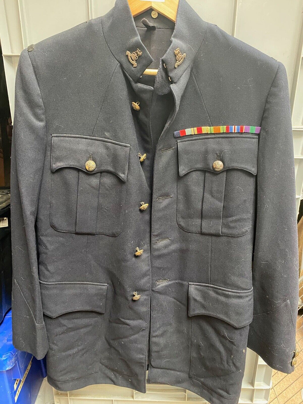 British Army KC Royal Army Pay Corps Service Dress Jacket CC41 marked, ribbons