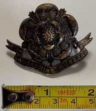 Load image into Gallery viewer, WW1 / WW2 British Army - Lancashire Hussars brass cap badge.
