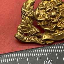 Load image into Gallery viewer, WW1 British Army Rare Sand Cast Derbyshire Yeomanry Cap Badge with Two Rear Lugs
