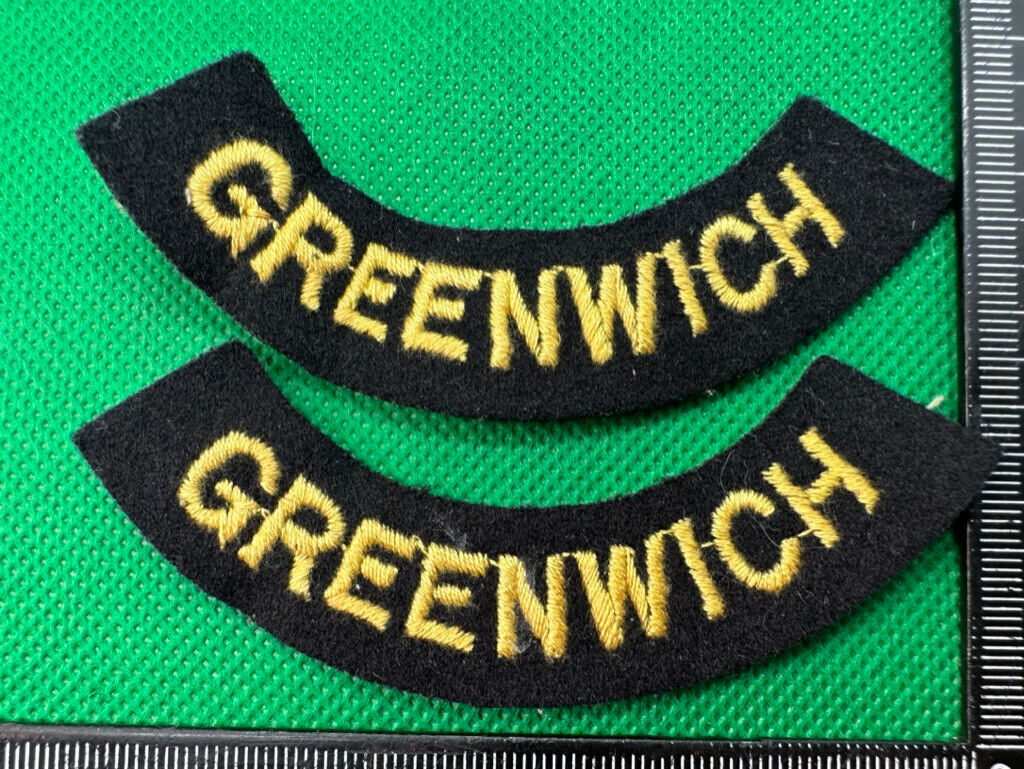 Original WW2 British Home Front Civil Defence Greenwich Shoulder Titles