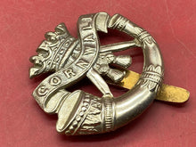 Load image into Gallery viewer, WW1 / WW2 British Army Duke of Cornwall&#39;s Light Infantry White Metal Cap Badge.
