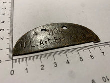 Load image into Gallery viewer, Original WW2 German Army Dog Tag - Marked -1./ L. Art. Ers. Abt. 5
