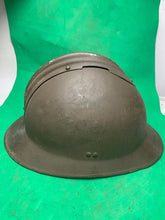 Load image into Gallery viewer, Original WW2 French Army M1926 Adrian Helmet - Divisional Markings - Complete
