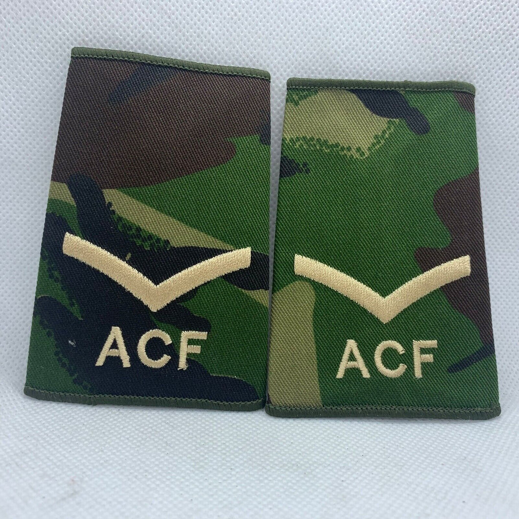 Cadet ACF DPM Rank Slides / Epaulette Pair Genuine British Army - NEW