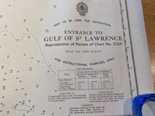 Load image into Gallery viewer, WW2 British 1952 Dated ADMIRALTY EDITION map of THE GULF OF ST. LAWRENCE.
