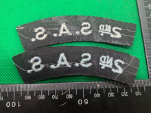 Load image into Gallery viewer, British Army 2nd SAS Shoulder Title Pair - WW2 Pattern - Ideal for Reenactment
