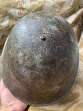 Load image into Gallery viewer, WW2 Mk3 High Rivet Turtle - British / Canadian Army Helmet - Nice Original - The Militaria Shop
