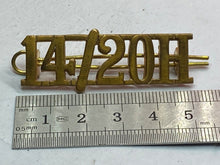 Load image into Gallery viewer, Original British Army WW1 14th / 20th HUSSARS Regiment Shoulder Title
