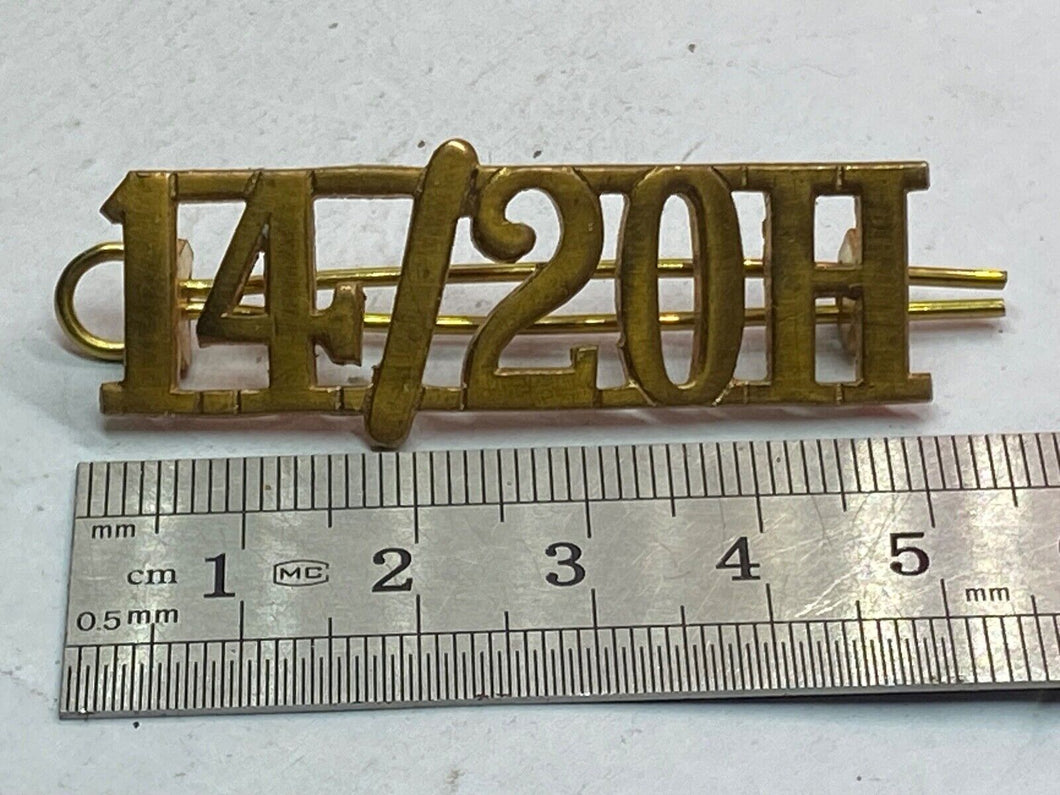 Original British Army WW1 14th / 20th HUSSARS Regiment Shoulder Title