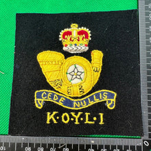 Load image into Gallery viewer, British Army Kings Own Yorkshire Light InfantryRegiment Embroidered Blazer Badge
