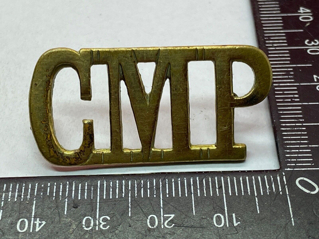 Original British Army WW1 Corps of Military Police Brass Shoulder Title