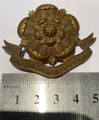 A British Army - LANCASHIRE HUSSARS brass cap badge - - - - - B21 - The Militaria Shop