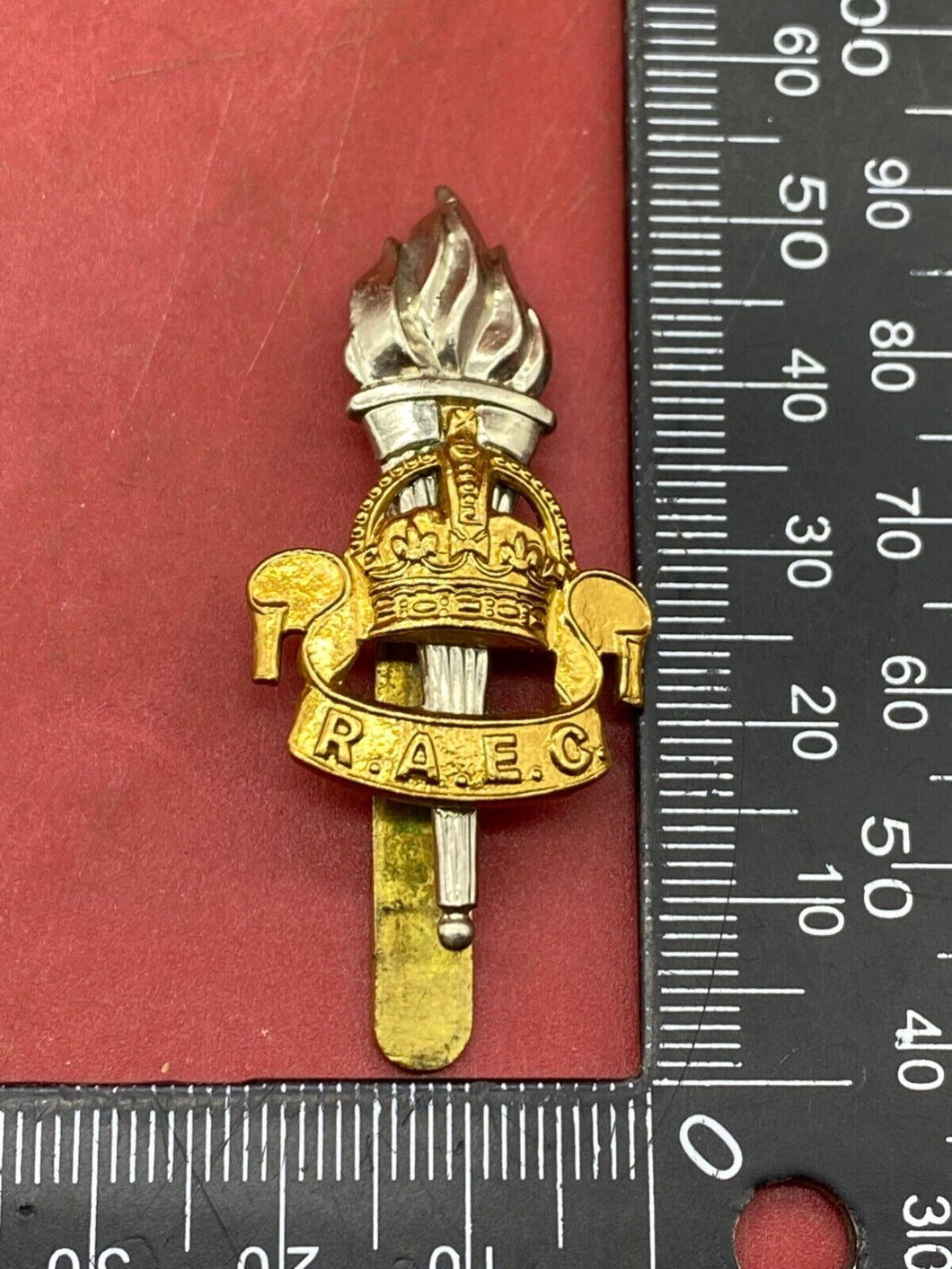 WW1 / WW2 British Army - Royal Army Education Corps WM & Brass Cap Badge.