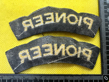 Load image into Gallery viewer, Original WW2 British Home Front Civil Defence Pioneer Shoulder Titles
