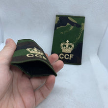 Load image into Gallery viewer, CCF DPM Camo Rank Slides / Epaulette Pair Genuine British Army - NEW
