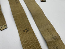 Load image into Gallery viewer, Original WW2 British Army 37 Pattern L Straps Pair - Wartime Dated
