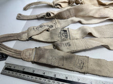 Load image into Gallery viewer, Original WW2 British Army White Economy Trousers Suspenders - Used Condition
