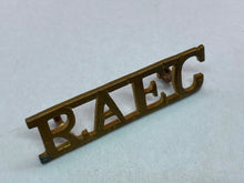 Load image into Gallery viewer, Original British Army WW1 Royal Army Education Corps RAEC Brass Shoulder Title
