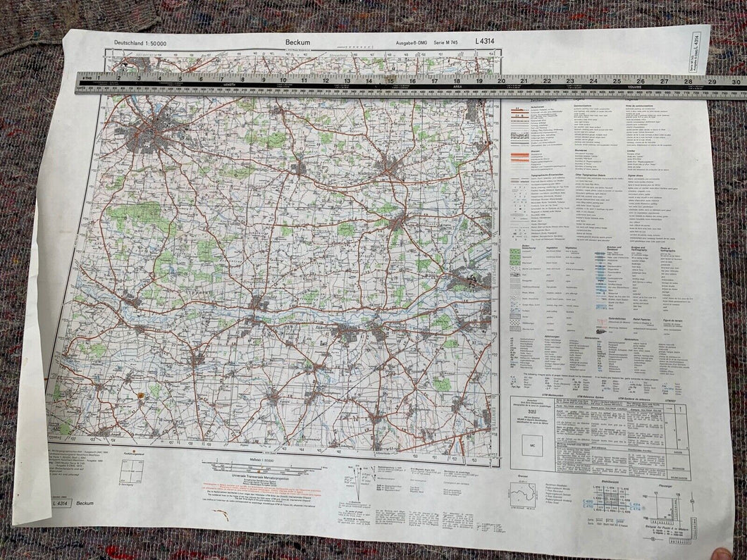 1980s German Military Map of Germany - Beckum