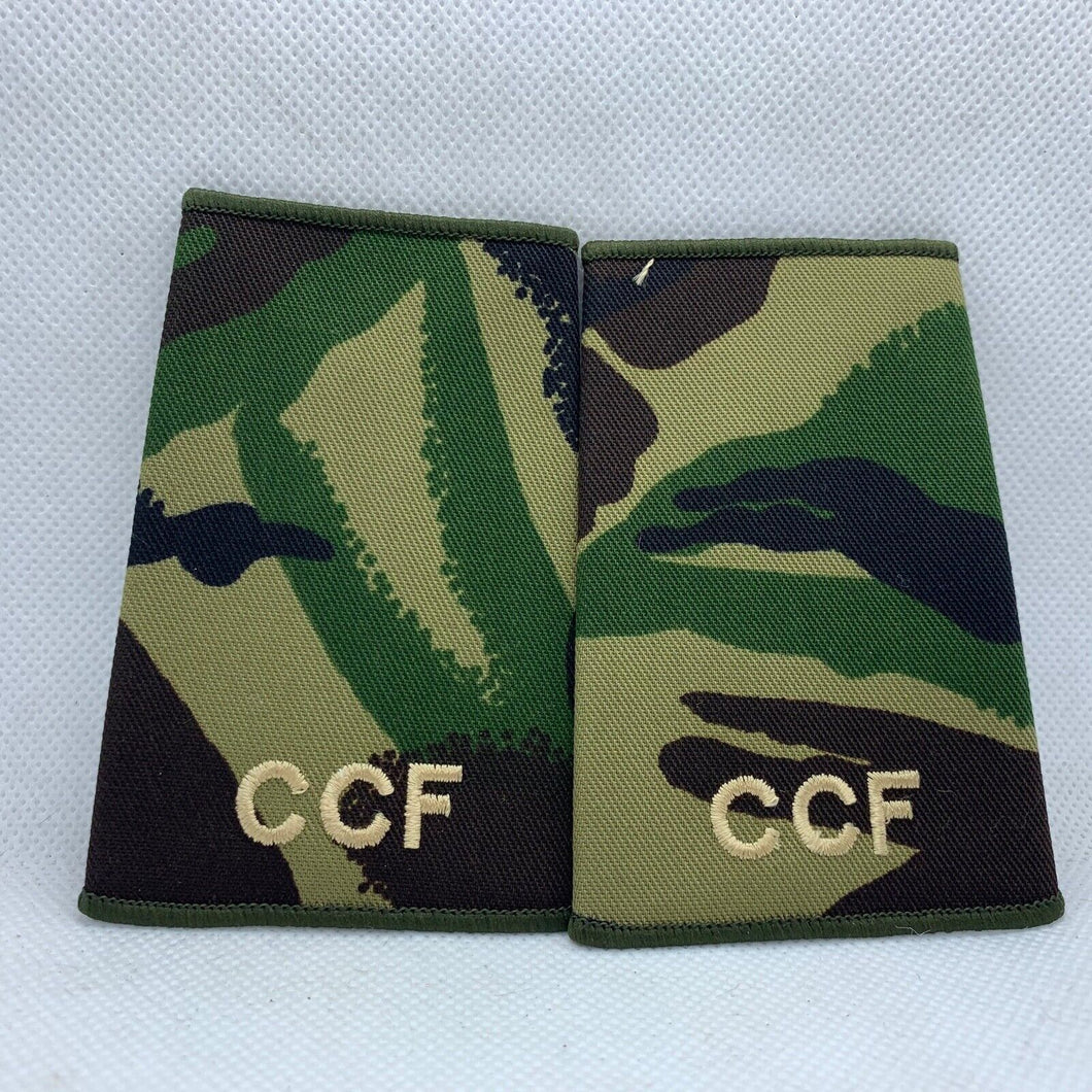 CCF DPM Camo Rank Slides / Epaulette Pair Genuine British Army - NEW