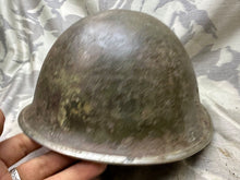 Charger l&#39;image dans la galerie, Original WW2 Canadian / British Army Mk3 High Rivet Turtle Helmet &amp; Liner
