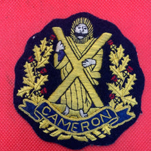 Load image into Gallery viewer, British Army Cameron Highlanders Regiment Embroidered Blazer Badge
