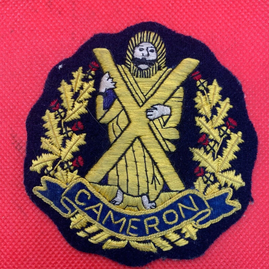 British Army Cameron Highlanders Regiment Embroidered Blazer Badge