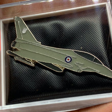 Load image into Gallery viewer, Boxed RAF Royal Air Force - Typhoon Fighter Plane Metal Lapel / Tie Pin Badge - The Militaria Shop
