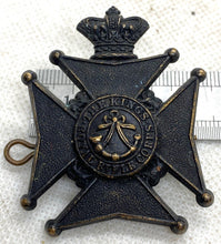 Load image into Gallery viewer, British Army Victorian Crown The Kings Royal Rifle Corps Cap Badge - Blackened
