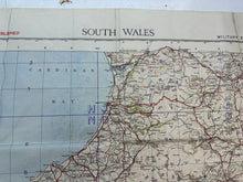 Lade das Bild in den Galerie-Viewer, Original WW2 British Army OS Map of England - Showing RAF Bases - Cardiff
