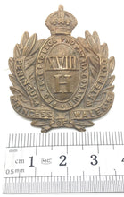 Load image into Gallery viewer, A very clean PRINCESS OF WALES 18th HUSSARS cap badge with rear lugs  B31
